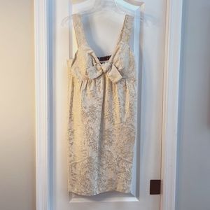 BCBG cream and gold dress